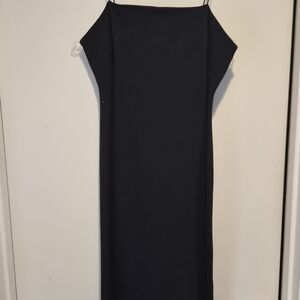 miami Strapless Black Column Maxi Dress